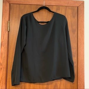 Open-Back Black Blouse